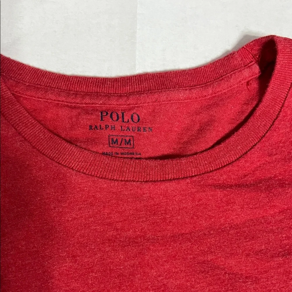 Polo Ralph Lauren Long Sleeve T Shirt Men Medium Red Pony Logo Cotton Crewneck